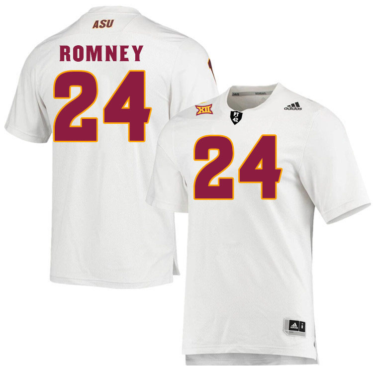 Men #24 Tate Romney Arizona State Sun Devils College Football Jerseys Stitched-White